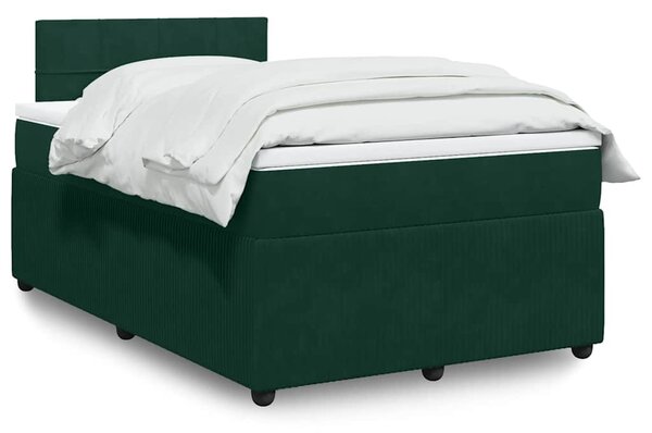 Box spring postel s matrací tmavě zelená 120 x 200 cm samet 3287713