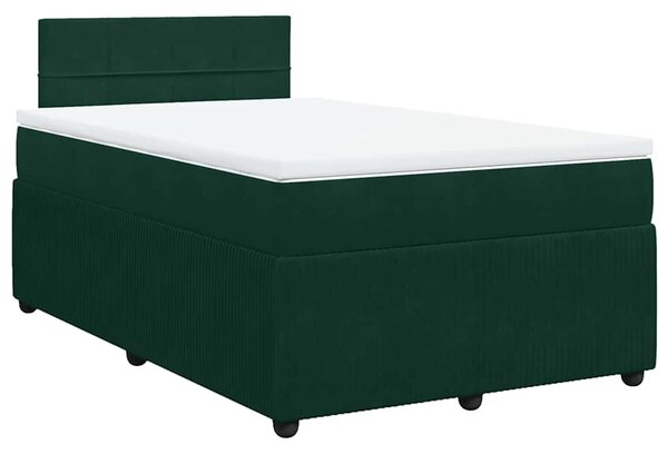 Box spring postel s matrací tmavě zelená 120 x 200 cm samet 3287713