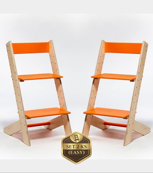 Lucas Wood Style - rostoucí židle EASY LINE zvýhodněný set 2 ks - oranžová + oranžová