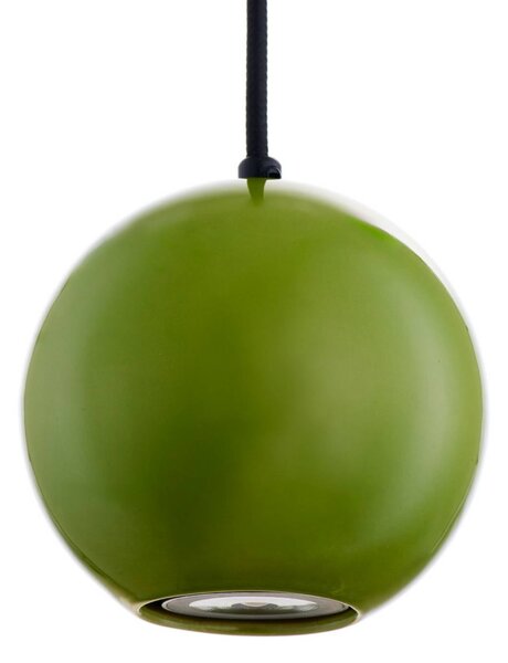 SIGMA Závěsné světlo Ceramic Ball, Ø 12 cm, zelené, keramika/ocel, Zelená, Obývací pokoj / jídelna, Keramika