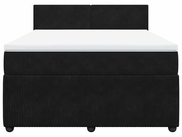 Box spring postel s matrací černá 140x200 cm samet 3287754