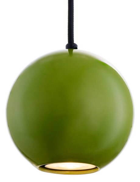 SIGMA Závěsné světlo Ceramic Ball, Ø 12 cm, zelené, keramika/ocel, Zelená, Obývací pokoj / jídelna, Keramika