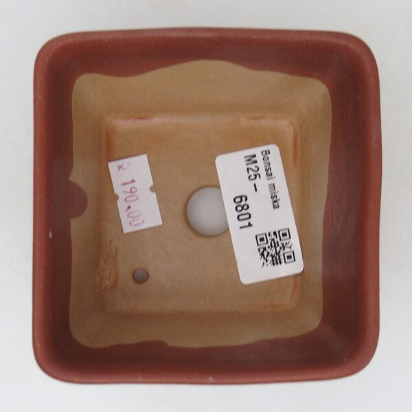 E-bonsai Keramická bonsai miska 8,5 x 8,5 x 6 cm vínová