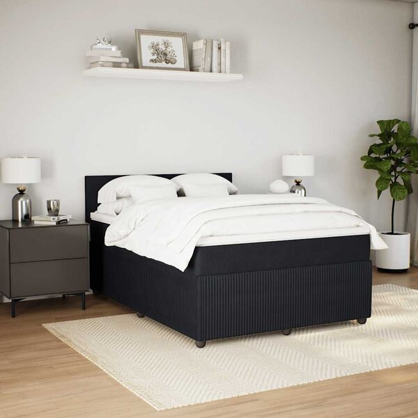 Box spring postel s matrací černá 140x200 cm samet 3287754