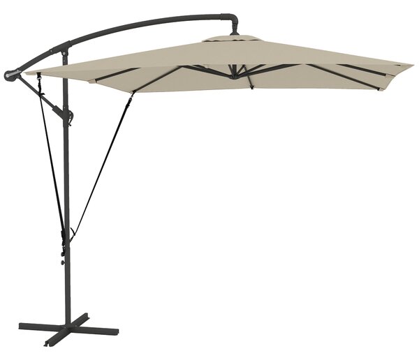 Zahradní slunečník Outsunny Eccentric 246x246 cm s křížovou základnou a ochranným obalem, nastavitelné kličkové mechanismy a UV ochrana 50+ | Aosom
