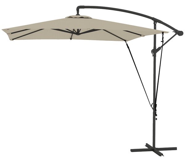 Zahradní slunečník Outsunny Eccentric 246x246 cm s křížovou základnou a ochranným obalem, nastavitelné kličkové mechanismy a UV ochrana 50+ | Aosom