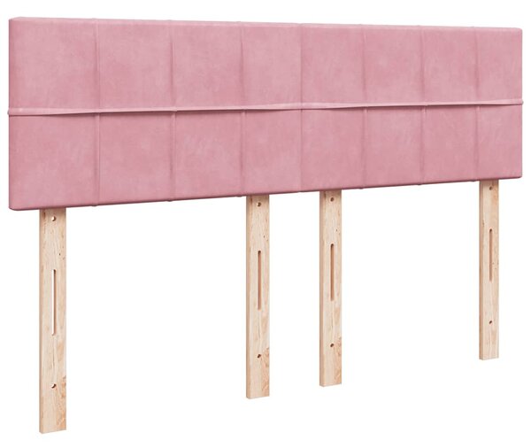 Box spring postel s matrací růžová 140x190 cm samet 3287739