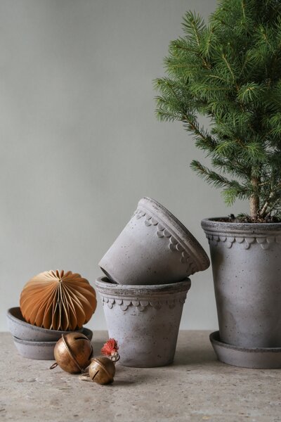 Bergs Potter Sada terakotových květináčů Copenhagen Grey 10 cm - 3 ks BP145