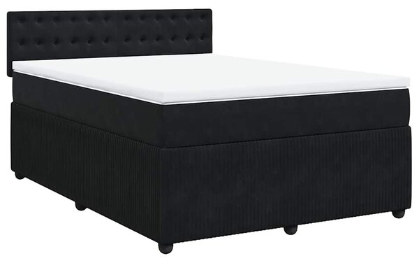 Box spring postel s matrací černá 140 x 190 cm samet 3287748