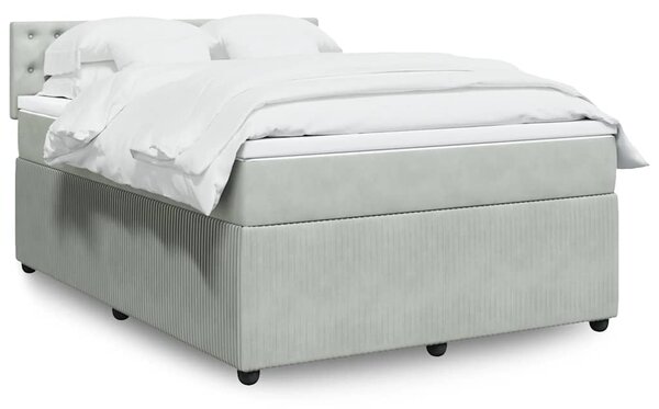 Box spring postel s matrací světle šedá 140x190 cm samet 3287746