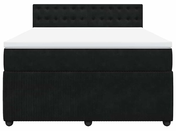 Box spring postel s matrací černá 140 x 190 cm samet 3287748