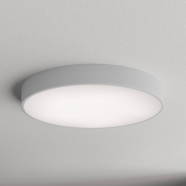 TEMAR LIGHTING Stropní světlo Cleo 600, Ø 60 cm šedé, stmívatelný, Hliník / šedá / zinek, Obývací pokoj / jídelna, kov, Moderní