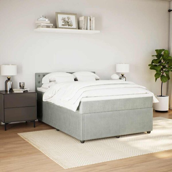 Box spring postel s matrací světle šedá 140x190 cm samet 3287746