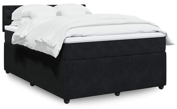 Box spring postel s matrací černá 140 x 190 cm samet 3287748