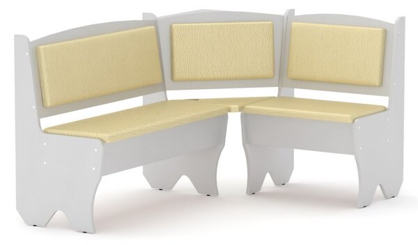 Rohová lavice TEXAS (Materiál potahu: vinyl - slonová kost, Provedení: buk)