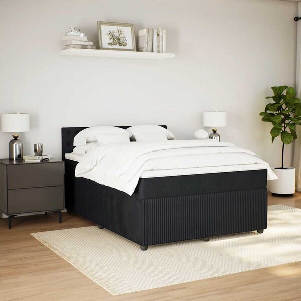 Box spring postel s matrací černá 140 x 190 cm samet 3287748