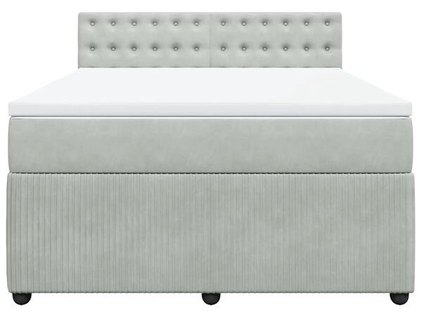 Box spring postel s matrací světle šedá 140x190 cm samet 3287746
