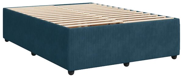 Box spring postel s matrací modrá 140 x 200 cm samet 3287756
