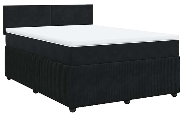Box spring postel s matrací černá 140x200 cm samet 3287754