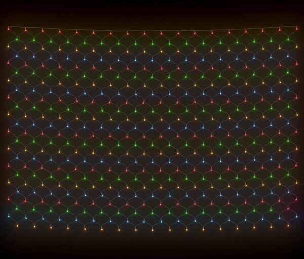 Vánoční světelná síť barevná 3 x 2 m 204 LED vnitřní i venkovní 328776