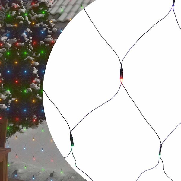 Vánoční světelná síť barevná 3 x 2 m 204 LED vnitřní i venkovní 328776