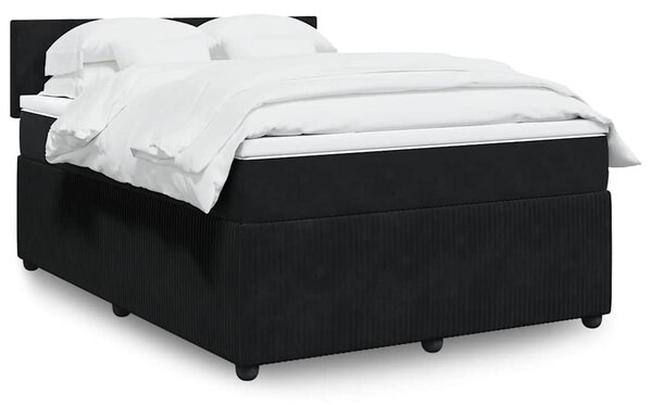 Box spring postel s matrací černá 140x200 cm samet 3287754