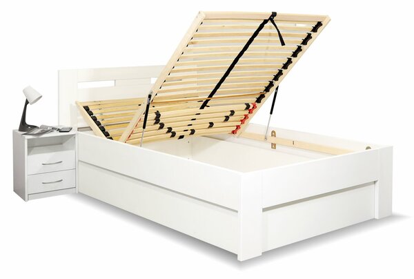 Postel s úložným prostorem SENÁTOR 120x200, masiv buk