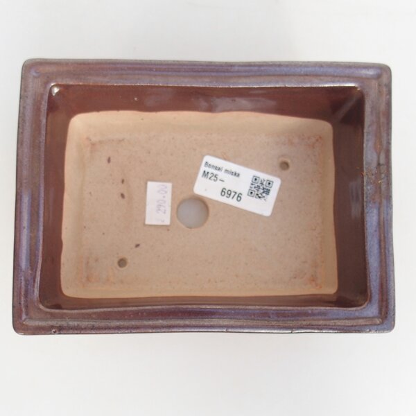 E-bonsai Keramická bonsai miska 16 x 12 x 6 cm vínová