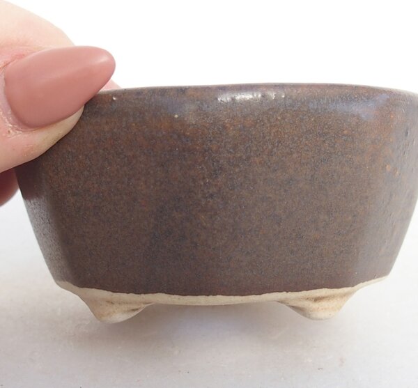 E-bonsai Keramická bonsai miska 8 x 7,5 x 4 cm hnědá