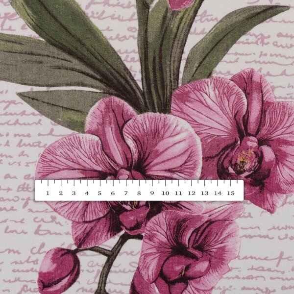 Biante Bavlněný povlak na polštář s lemem Sandra SA-635 Růžovofialové orchideje na bílém 30 x 50 cm