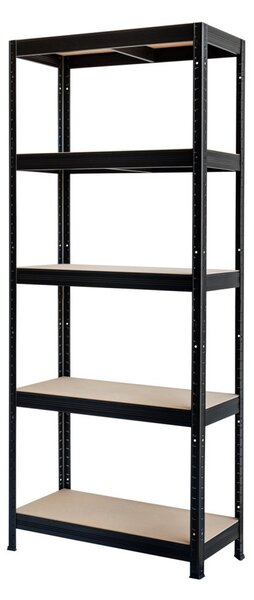 Bezšroubový policový regál Futur 200 - 1800 mm x 1200 mm x 450 mm, černá