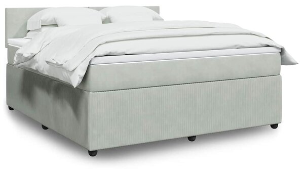 Box spring postel s matrací světle šedá 180x200 cm samet 3287800
