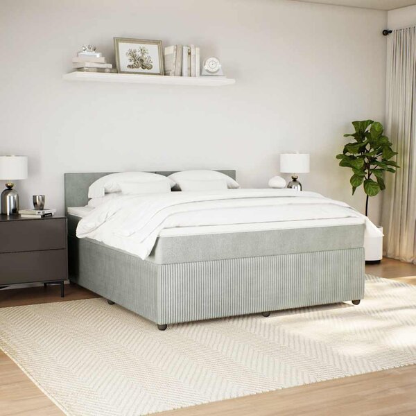 Box spring postel s matrací světle šedá 180x200 cm samet 3287800