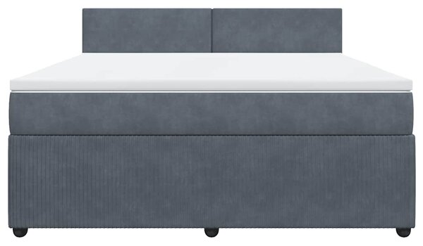 Box spring postel s matrací tmavě šedá 180x200 cm samet 3287801