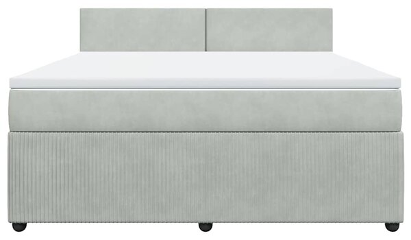 Box spring postel s matrací světle šedá 180x200 cm samet 3287800