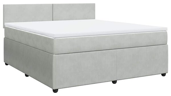 Box spring postel s matrací světle šedá 180x200 cm samet 3287800