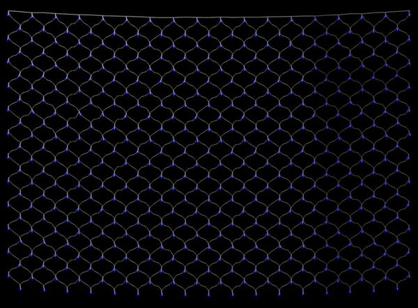 Vánoční světelná síť modrá 3 x 3 m 306 LED vnitřní i venkovní 328780
