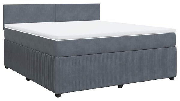 Box spring postel s matrací tmavě šedá 180x200 cm samet 3287801
