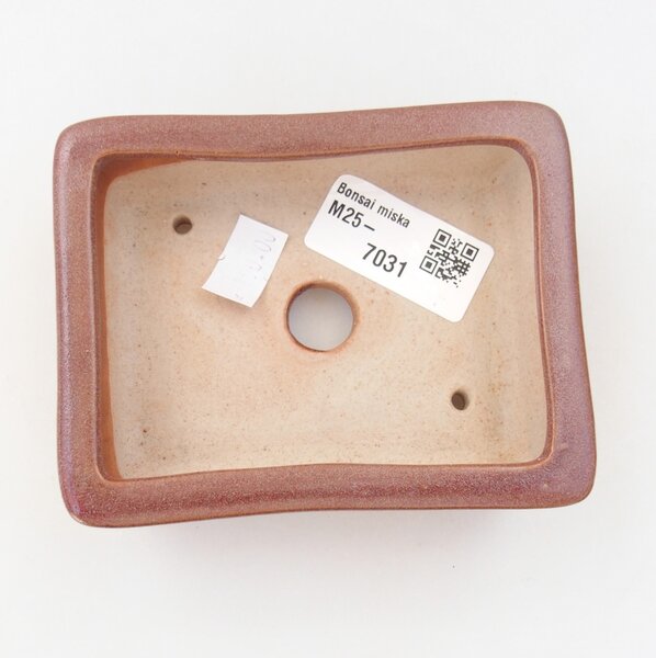 E-bonsai Keramická bonsai miska 11 x 8,5 x 3,5 cm vínová