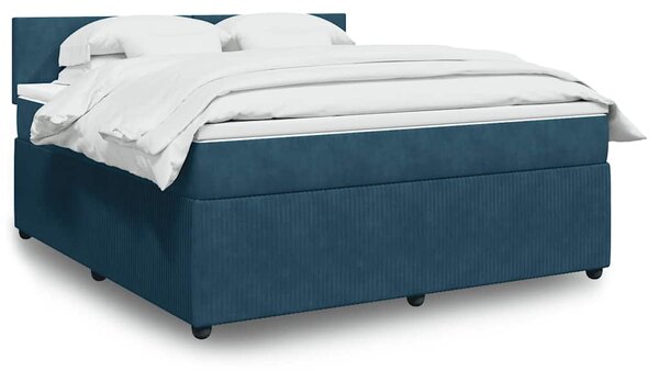 Box spring postel s matrací modrá 180 x 200 cm samet 3287804