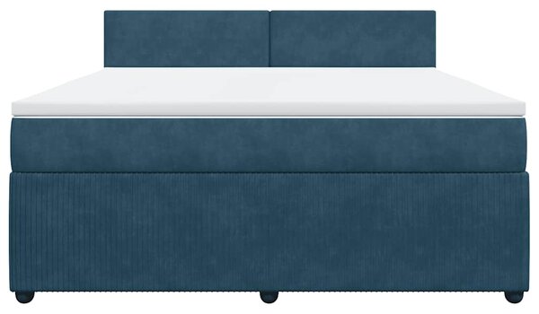 Box spring postel s matrací modrá 180 x 200 cm samet 3287804