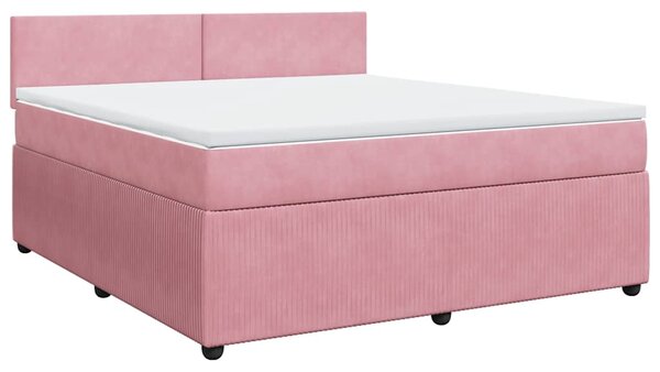 Box spring postel s matrací růžová 180x200 cm samet 3287805