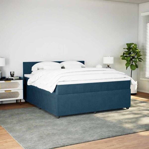 Box spring postel s matrací modrá 180 x 200 cm samet 3287804