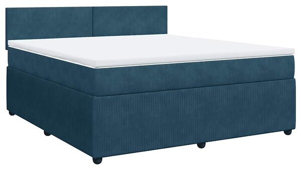 Box spring postel s matrací modrá 180 x 200 cm samet 3287804