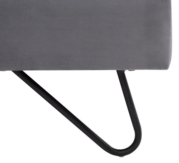 Postel Umělý samet LANNION 180 x 200 cm Tmavě šedá