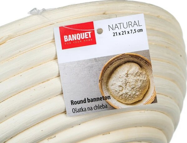 Banquet Ošatka kulatá na kynutí chleba Natural pr. 21 x v. 7,5 cm, kytička