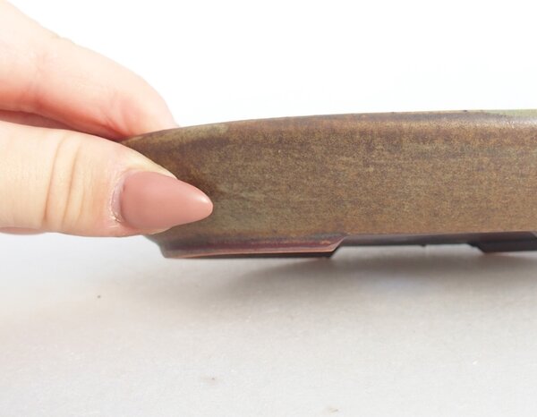 E-bonsai Keramická bonsai miska 15,5 x 11 x 2,5 cm hnědá