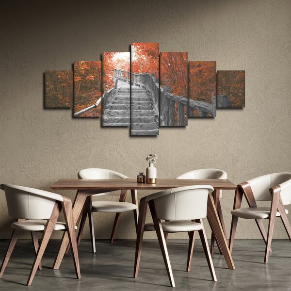 Obraz - Schody v přírodě, oranžová (210x100 cm)