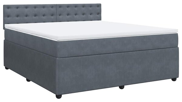 Box spring postel s matrací tmavě šedá 180x200 cm samet 3287819