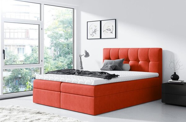 Kontinentální postel Rdest, Rozměr postele: 160x200, Barva:: ekokůže Soft 017 (bílá) Mirjan24 5902928883152